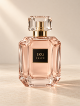 JRG PRIVÉ Fleur de Lumière concept perfume bottle on an ivory background