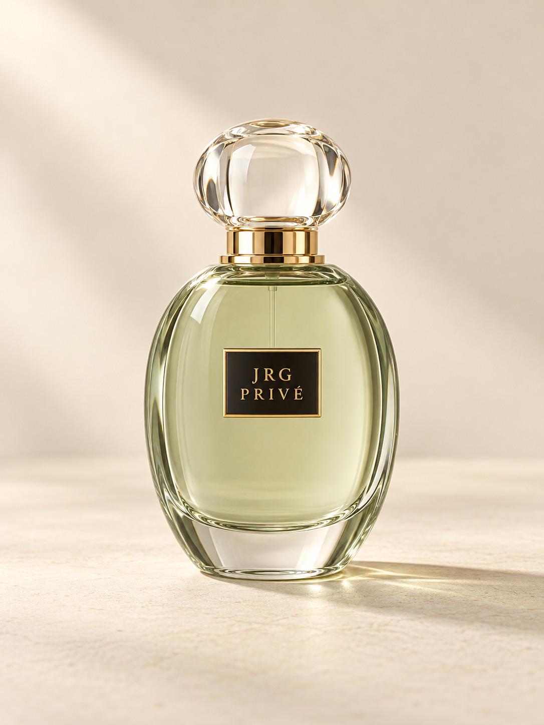 JRG PRIVÉ Jardin de Soie concept perfume bottle on an ivory background
